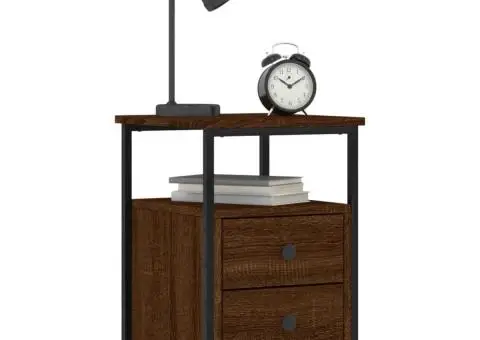 Noptiere, 2 buc., stejar maro, 34x35,5x50 cm, lemn compozit - 3/5