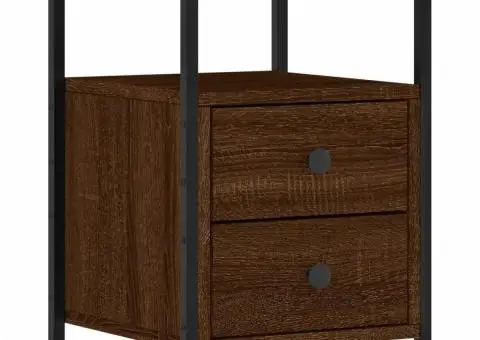 Noptiere, 2 buc., stejar maro, 34x35,5x50 cm, lemn compozit - 5/5