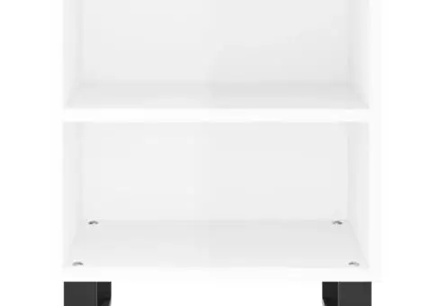 Noptiere, 2 buc., alb extralucios, 40x30x50 cm, lemn compozit - 5/5