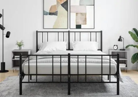 Noptiere, 2 buc., gri sonoma, 40x30x50 cm, lemn compozit - 1/5