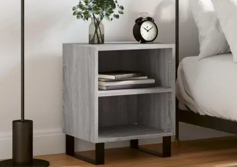 Noptieră, gri sonoma, 40x30x50 cm, lemn compozit - 1/5