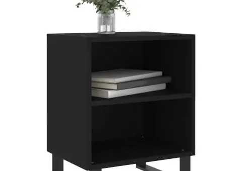 Noptieră, negru, 40x30x50 cm, lemn compozit - 3/5