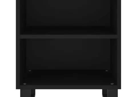 Noptieră, negru, 40x30x50 cm, lemn compozit - 4/5