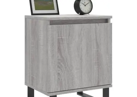 Noptiere, 2 buc., gri sonoma, 40x30x50 cm, lemn compozit - 3/5