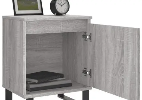 Noptiere, 2 buc., gri sonoma, 40x30x50 cm, lemn compozit - 4/5