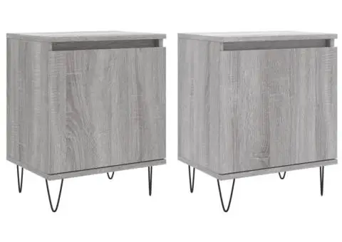 Noptiere, 2 buc., gri sonoma, 40x30x50 cm, lemn compozit - 2/5