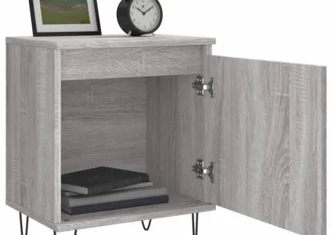 Noptiere, 2 buc., gri sonoma, 40x30x50 cm, lemn compozit - 4/5