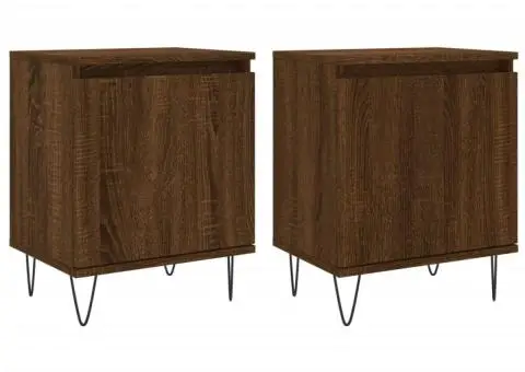 Noptiere, 2 buc., stejar maro, 40x30x50 cm, lemn compozit - 2/5