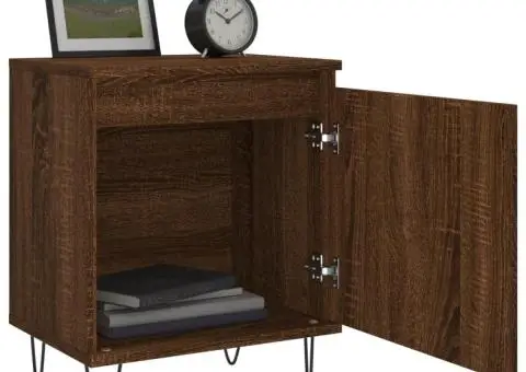 Noptiere, 2 buc., stejar maro, 40x30x50 cm, lemn compozit - 4/5