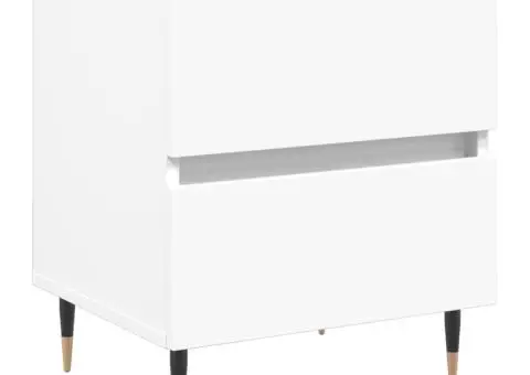 Noptieră, alb, 40x35x50 cm, lemn prelucrat - 2/5