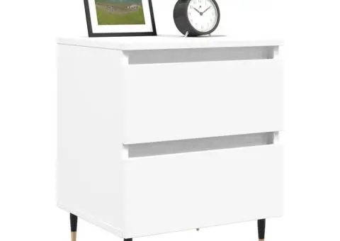 Noptieră, alb, 40x35x50 cm, lemn prelucrat - 3/5