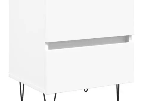 Noptieră, alb, 40x35x50 cm, lemn prelucrat - 2/5