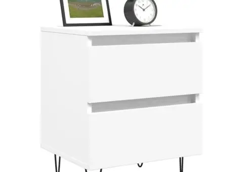 Noptieră, alb, 40x35x50 cm, lemn prelucrat - 3/5