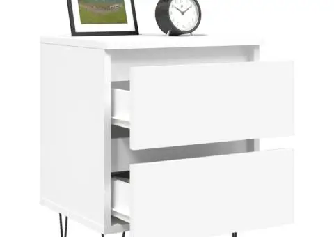 Noptieră, alb, 40x35x50 cm, lemn prelucrat - 4/5