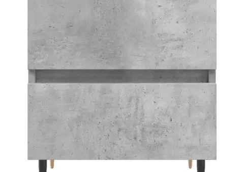 Noptiere, 2 buc., gri beton, 40x35x50 cm, lemn compozit - 5/5