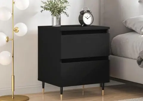 Noptieră, negru, 40x35x50 cm, lemn prelucrat - 1/5