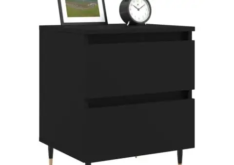 Noptieră, negru, 40x35x50 cm, lemn prelucrat - 3/5