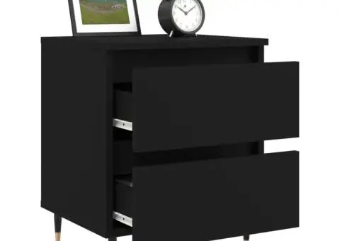 Noptieră, negru, 40x35x50 cm, lemn prelucrat - 4/5