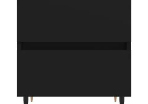 Noptieră, negru, 40x35x50 cm, lemn prelucrat - 5/5