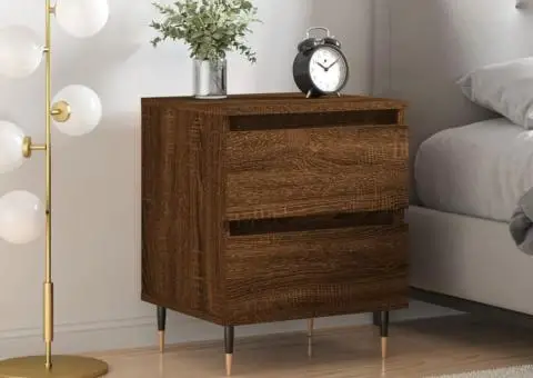 Noptieră, stejar maro, 40x35x50 cm, lemn compozit - 1/5