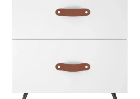 Noptieră, alb, 40x35x47,5 cm, lemn compozit - 4/5