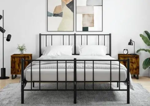 Noptiere, 2 buc., stejar fumuriu, 40x30x50 cm, lemn compozit - 1/5