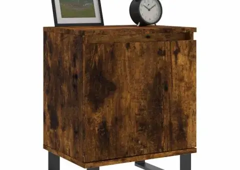 Noptiere, 2 buc., stejar fumuriu, 40x30x50 cm, lemn compozit - 3/5