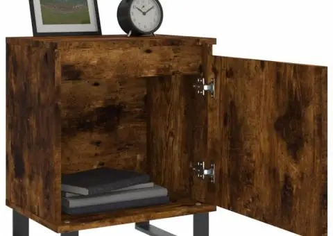 Noptiere, 2 buc., stejar fumuriu, 40x30x50 cm, lemn compozit - 4/5