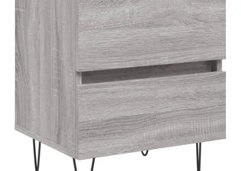 Noptieră, gri sonoma, 40x35x50 cm, lemn compozit - 2/5