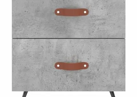 Noptieră, gri beton, 40x35x47,5 cm, lemn compozit - 4/5