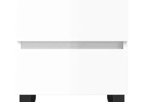 Noptiere, 2 buc., alb extralucios, 40x35x50 cm, lemn compozit - 5/5