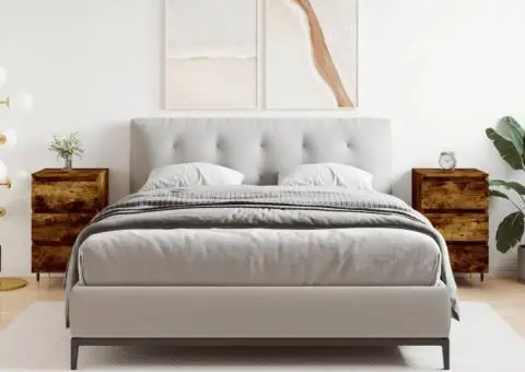 Noptiere, 2 buc., stejar fumuriu, 40x35x69 cm, lemn compozit - 1/5