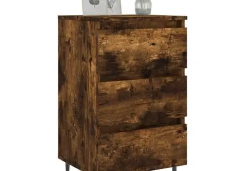 Noptiere, 2 buc., stejar fumuriu, 40x35x69 cm, lemn compozit - 3/5