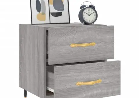 Noptiere, 2 buc., gri sonoma, 40x35x47,5 cm, lemn compozit - 4/5