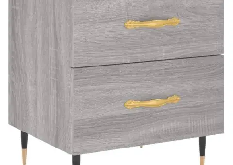 Noptiere, 2 buc., gri sonoma, 40x35x47,5 cm, lemn compozit - 5/5