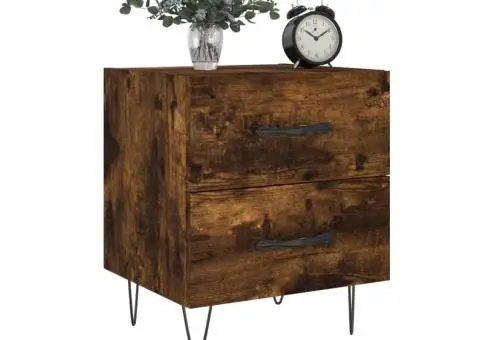 Noptiere, 2 buc., stejar fumuriu, 40x35x47,5 cm, lemn compozit - 4/5