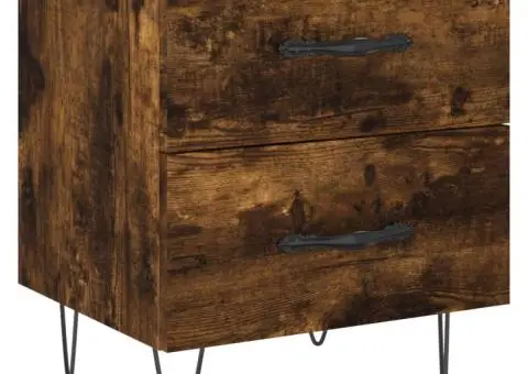 Noptiere, 2 buc., stejar fumuriu, 40x35x47,5 cm, lemn compozit - 5/5