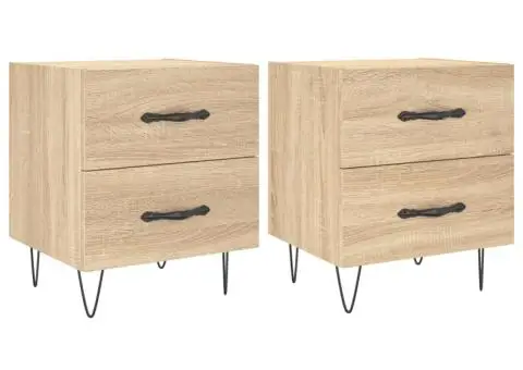 Noptiere, 2 buc., stejar sonoma, 40x35x47,5 cm, lemn compozit - 2/5