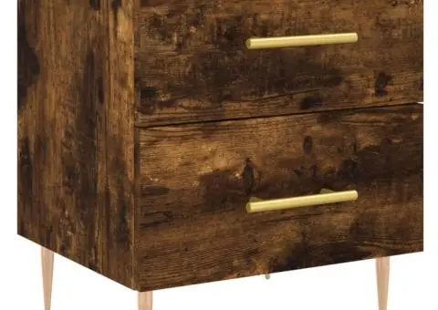 Noptieră, stejar fumuriu, 40x35x47,5 cm, lemn compozit - 2/5