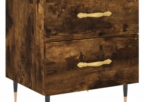 Noptiere, 2 buc., stejar fumuriu, 40x35x47,5 cm, lemn compozit - 5/5