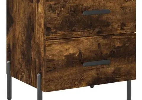 Noptieră, stejar fumuriu, 40x35x47,5 cm, lemn compozit - 2/5