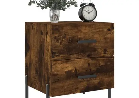 Noptieră, stejar fumuriu, 40x35x47,5 cm, lemn compozit - 3/5