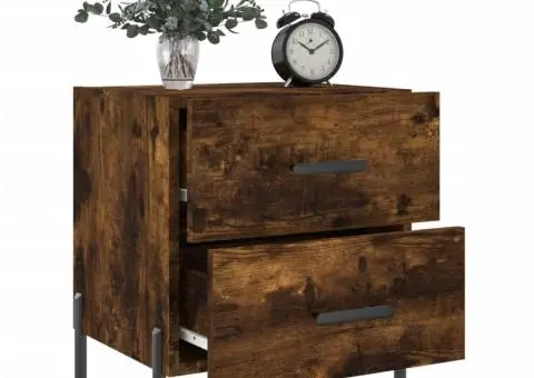 Noptieră, stejar fumuriu, 40x35x47,5 cm, lemn compozit - 4/5