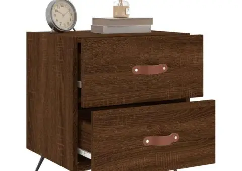 Noptiere, 2 buc., stejar maro, 40x35x47,5 cm, lemn compozit - 3/5