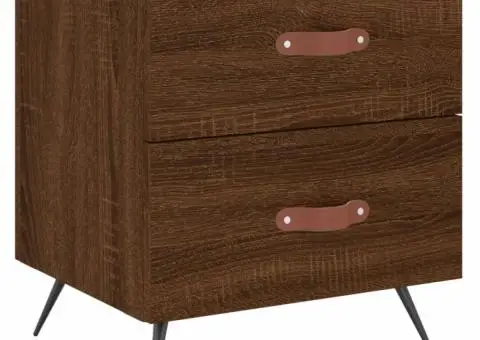 Noptiere, 2 buc., stejar maro, 40x35x47,5 cm, lemn compozit - 5/5