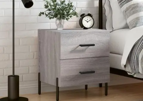 Noptieră, gri sonoma, 40x35x47,5 cm, lemn compozit - 1/5