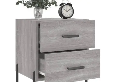 Noptieră, gri sonoma, 40x35x47,5 cm, lemn compozit - 4/5