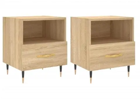 Noptiere, 2 buc., stejar sonoma, 40x35x47,5 cm, lemn compozit - 2/5