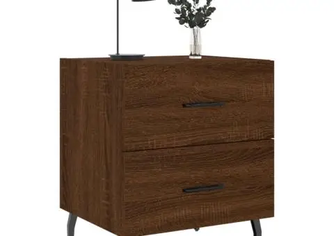 Noptiere, 2 buc., stejar maro, 40x35x47,5 cm, lemn compozit - 3/5