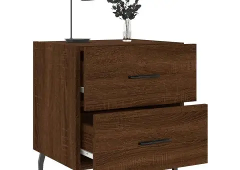 Noptiere, 2 buc., stejar maro, 40x35x47,5 cm, lemn compozit - 4/5